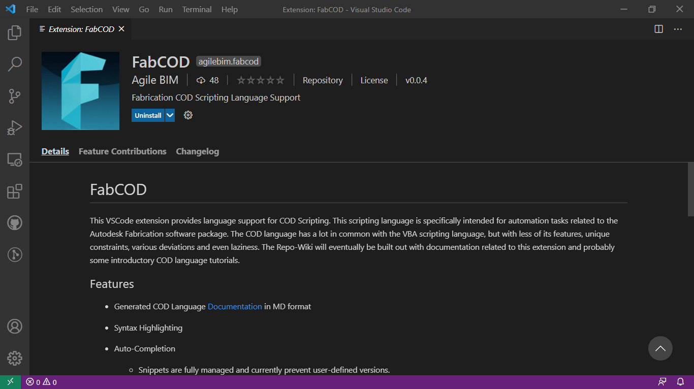 COD Script Extension for VS Code - BIM there. Done that.